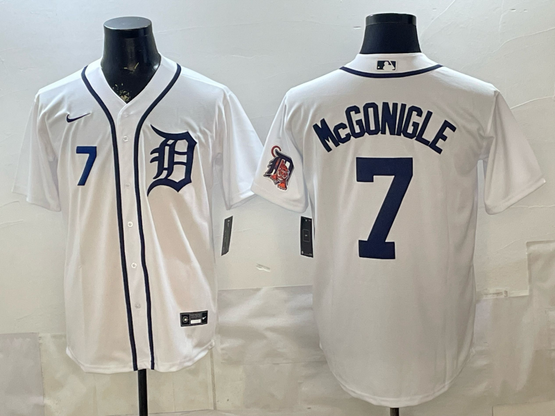 Men Detroit Tigers #7 McGonigle whiteGame Nike MLB Jersey 0402003